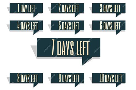 Premium Vector | Countdown signs indicating the remaining days for ...