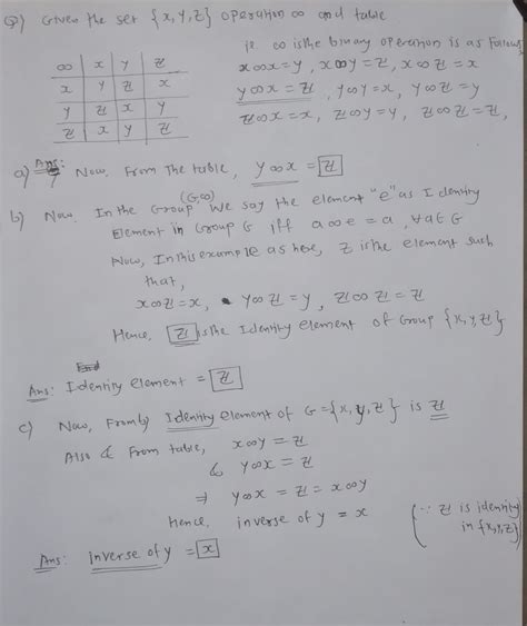 [solved] Given The Set { X Y Z} Operation ∞ And Table A Compute Y Course Hero