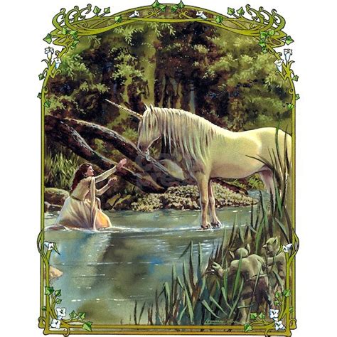 Unicorn in Woods Mini Poster Print by The Prancing Pony Gift Shop ...