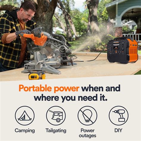 Generac GB2000 Backup Battery Power Station 1600-Watts Portable Power ...