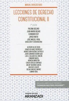 Biglino Paloma Lecciones De Derecho Constitucional Aranzadi 2018