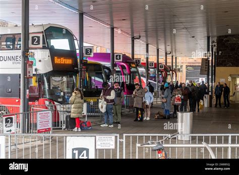 People Queue To Catch Buses And Coaches At Parnell Place Bus Station