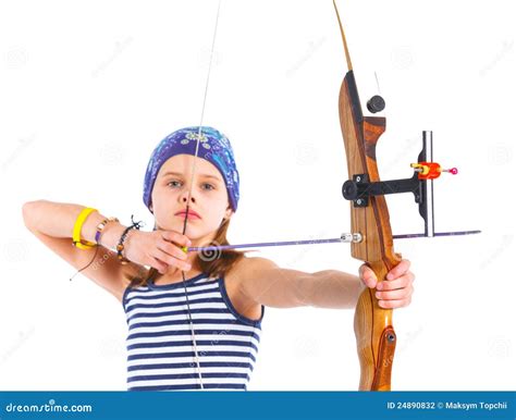 Teenage Girl Doing Archery Stock Photo Image Of Challenge 24890832