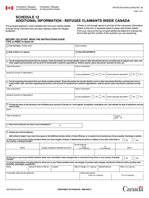 2020 2025 Form Canada Imm 0008 Schedule 12 Fill Online Printable Fillable Blank Pdffiller