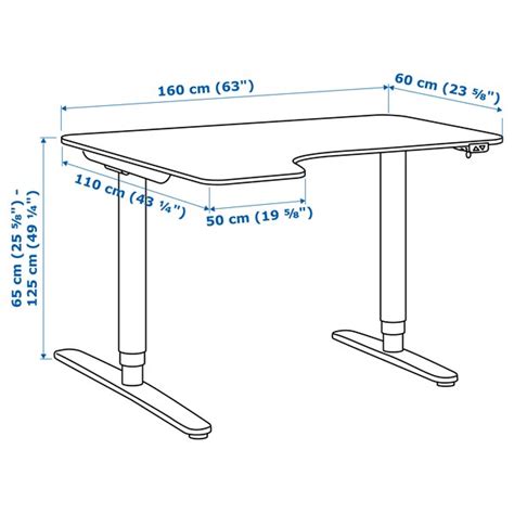 Bekant Corner Desk Left Sitstand Black Stained Ash Veneerwhite