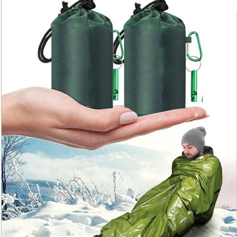 Emergency Survival Sleeping Bag 26 Micron Pe Aluminized Film Camping Hiking Waterproof Thermal