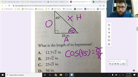 Solving Special Right Triangles Using Trig And Desmos Youtube