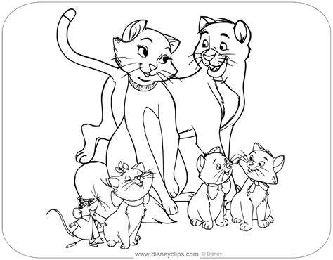 Aristocats Coloring Pages Coloring Cool