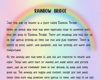 Pet Memorial, rainbow Bridge TEMPLATE, That You Personalize, Digital ...