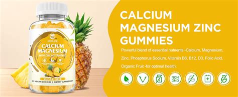 Amazon Calcium Magnesium Zinc Gummies With Vitamin D Sugar Free