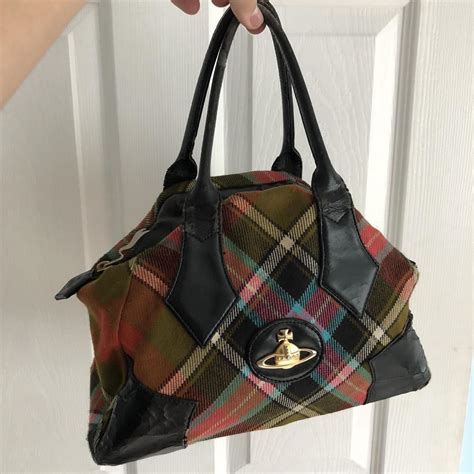 Vintage Vivienne Westwood tartan bag Has leather... - Depop