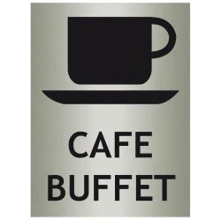 Panneau de signalétique café ou buffet de type picto texto Matière