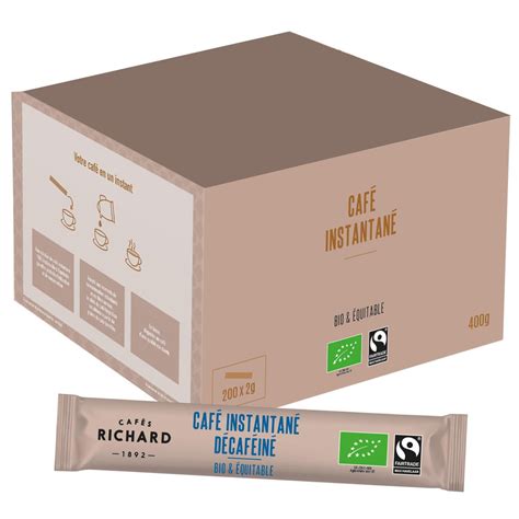 Café Soluble Bio et Equitable Café Richard 100 Arabica 200 sticks