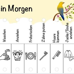 Abendroutine Morgenroutine Plan Routine Deutsch Checkliste Abend