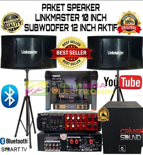 Paket Karaoke Hometheatre Speaker Linkmaster 10 Inch Subwoofer Aktif 12