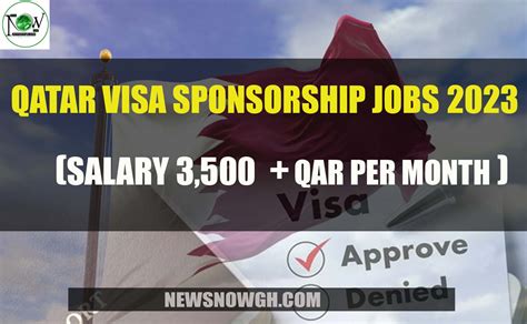 Qatar Visa Sponsorship Jobs 2023 Salary 3500 Qar Per Month