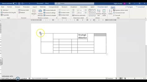 Formatarea Tabelului N Word Youtube
