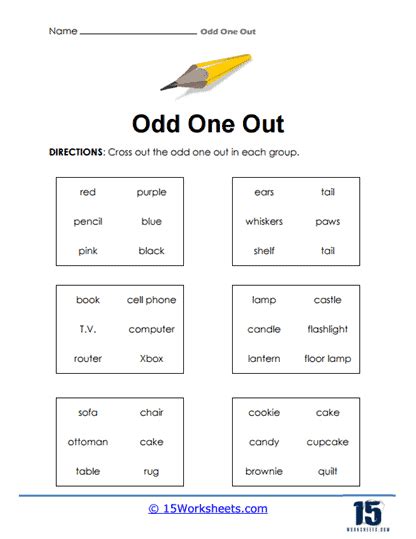 Odd One Out Worksheets 15