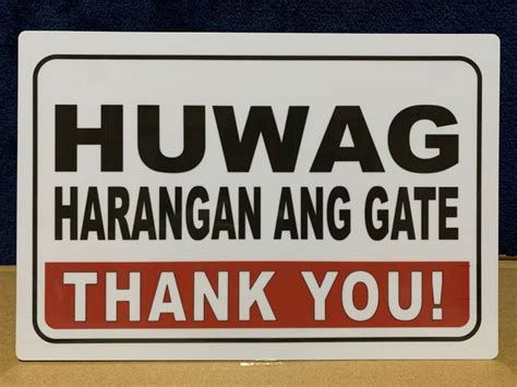 Pvc Signage Huwag Harangan Ang Gate Thank You X Inches Lazada Ph