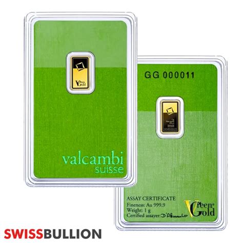 1 Gram Valcambi Green Gold Bar