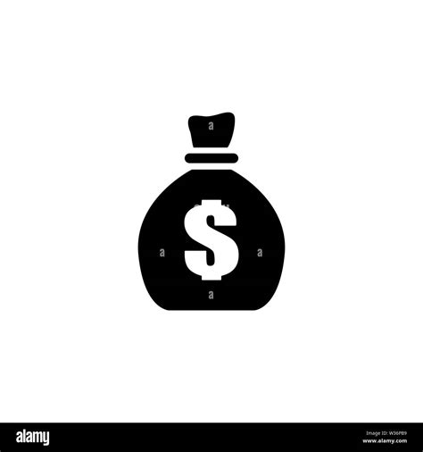 Money Bag Flat Vector Icon Simple Black Symbol On White Background