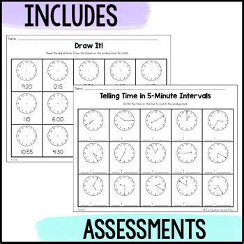 Telling Time In Minute Intervals Worksheets