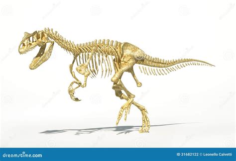 Allosaurus Fragilis With Attack Or Aggressive Pose Isolated On White