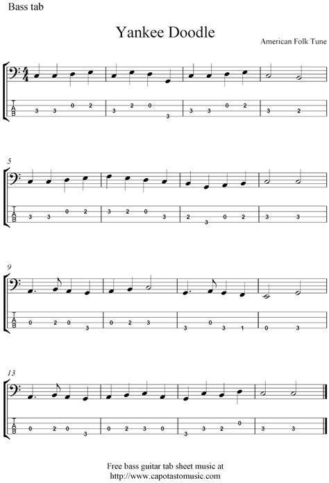 Easy Sheet Music For Beginners Free Bass Guitar Tab Sheet Music