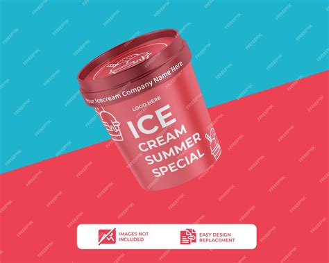 Premium Psd Creative 3d Ice Cream Cup Psd Mockup Design Template