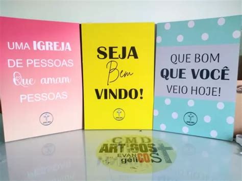 Kit C Placas De Boas Vindas Igreja Personalizada X Cm Frete Gr Tis