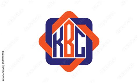 Kbc Three Letter Real Estate Logo With Home Icon Logo Design Vector