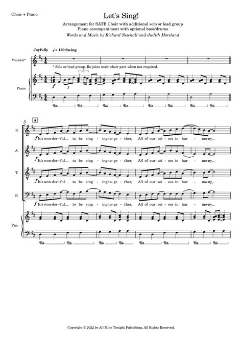 Lets Sing For Satb Choir Sheet Music In Sound Company Community Choir Satb Choir