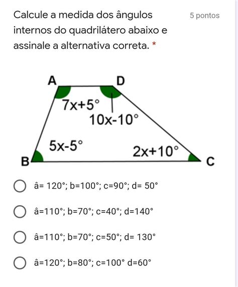 Somas Dos Angulos Internos De Um Quadrilatero - 7