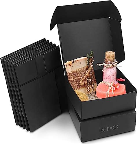 Kurtzy Black Kraft Gift Boxes 20 Pack Box Measures 12 X 12 X 5cm 4