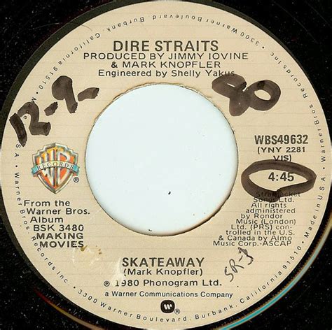 Dire Straits - Skateaway (Vinyl, 7", 45 RPM) | Discogs