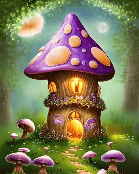 Design A Magical Scene Of A Mushroom Fairy House Creative Fabrica