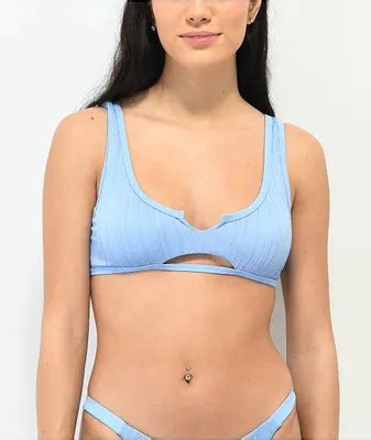 Damsel Jess Ribbed Black Sport Buckle Bikini Top Hamilton Place