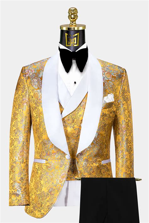 White And Gold Tuxedo With Matching Bowtie Ubicaciondepersonas Cdmx