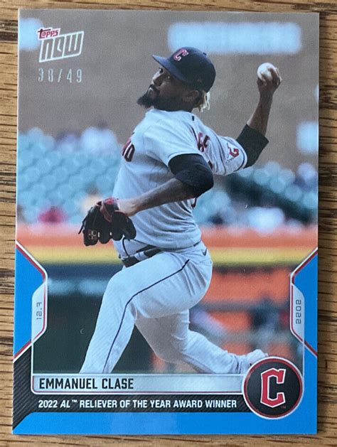 2022 Topps MLB Now Blue Parallel 49 Emmanuel Clase Cleveland