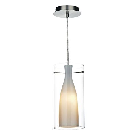 Bod Boda Double Glass Light Bar Pendant In Satin Chrome Clear