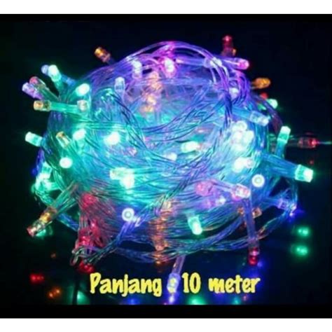 Jual Lampu Natal Kelap Kelip Tumbler Panjang 10 Meter Lampu Hias Lampu Gantung Pelangi Shopee