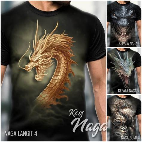 Jual KAOS NAGA Keren Bagus Baju Gambar NAGA Dragon Tshirt Distro Kaos