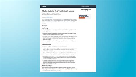 Gu A Gartner Para El Acceso A La Red En Modalidad Zero Trust
