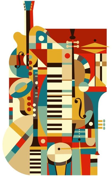 Jazz Fusion Art Print by Celia Forrester | Society6 | Geometric art ...