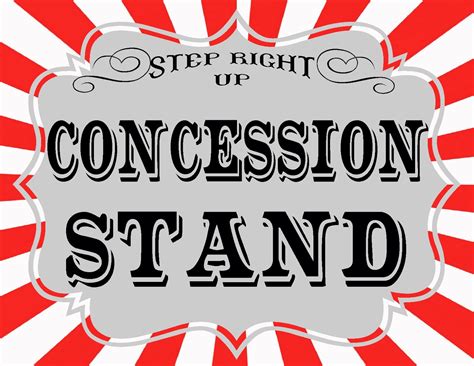 Concession Stand Sign Printable - Printable Word Searches