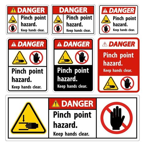 Danger Pinch Point Hazardkeep Hands Clear Symbol Sign Isolate On White