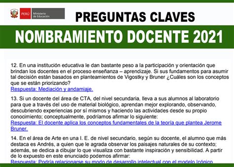 20 Preguntas Claves De Nombramiento Docente 2021 ~ Ministerio De