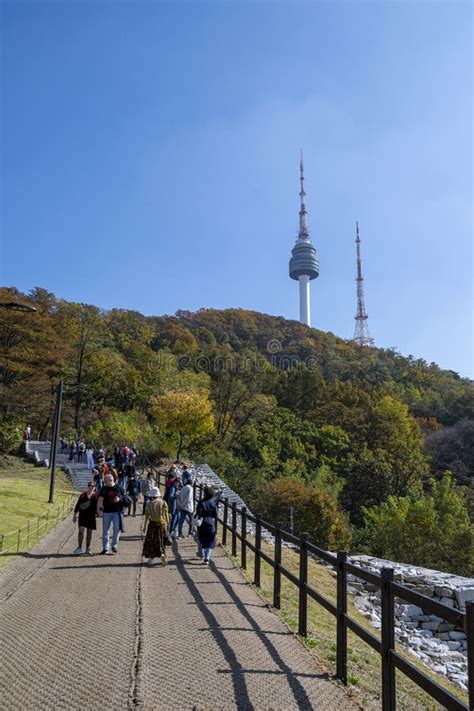 The N Seoul Tower Cable Car At The Summit Of Namsan Mountain And Park