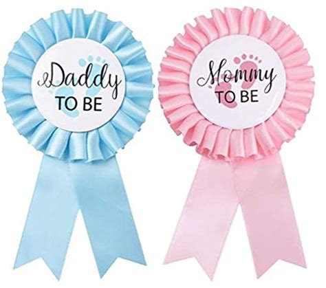 Buy 2 Pieces Daddy And Mommy To Be Tinplate Badge Pin Gender Reveal