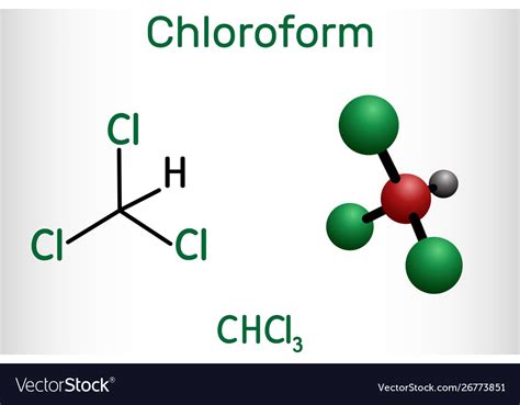 Chloroform Or Trichloromethane Molecule It Is Vector Image